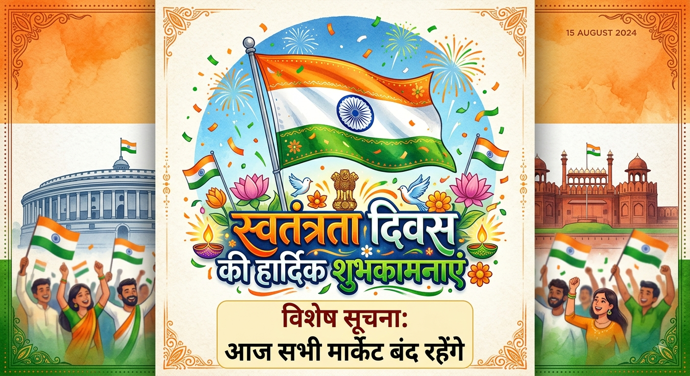 Happy Independence Day Notice - Markets Closed Today